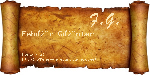 Fehér Günter névjegykártya